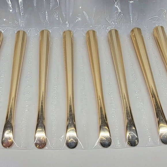 10 Pack Metal Makeup Cosmetic Spatula, Mini Spoon, Re-Nutriv, Gold Tone - Picture 4 of 4